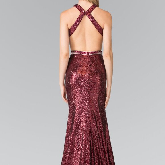 Halter Neckline Long Mermaid Prom Dress GSGL2278 - Picture 4 of 7